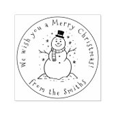 Tampon Auto-encreur Nous vous souhaitons un joyeux bonhomme de neige d (Design)
