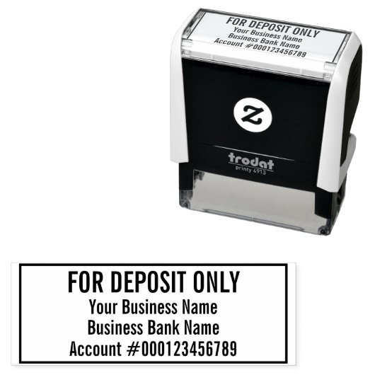 Tampon Auto-encreur Numéro de compte bancaire pour le dépôt uniquement (En situation)