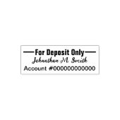 Tampon Auto-encreur Numéro de compte uniquement pour dépôt Nom de sign (Design)