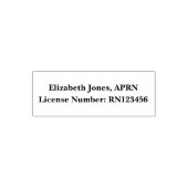 Tampon Auto-encreur Nurse Practitioner (APRN) Name and License Number (Design)