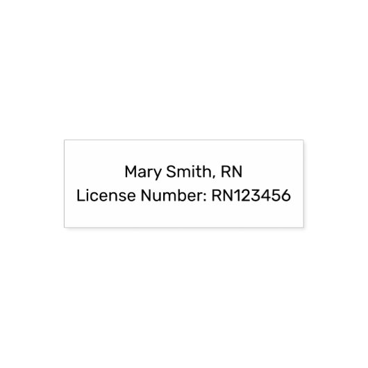 Tampon Auto-encreur Nurse's Name and License Number Template (Design)