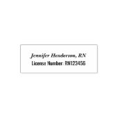 Tampon Auto-encreur Nurse's Name Italics License Number Text Template (Design)