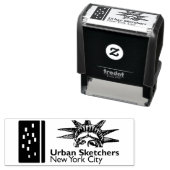 Tampon Auto-encreur NYC Urban Sketchers Self Stamp (En situation)