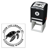 Tampon Auto-encreur Ocean Sea Turtle #4 Library Book Name (En situation)