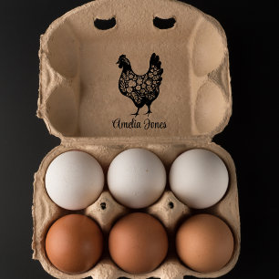 Tampon Auto-encreur Oeuf frais de ferme sur mesure, Oeuf de petite ent