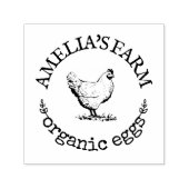 Tampon Auto-encreur Oeuf Vintage de poulet personnalisé (Design)