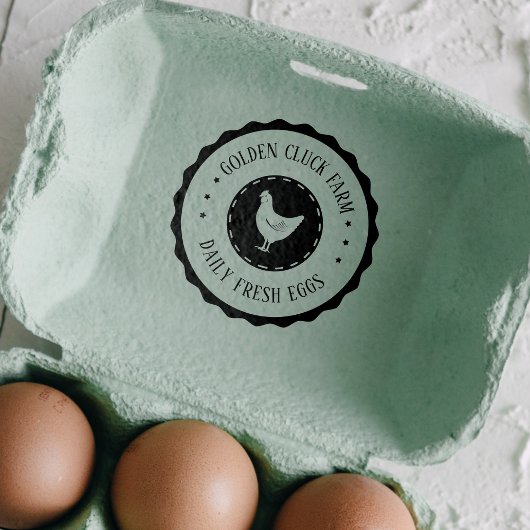 Tampon Auto-encreur Oeufs de ferme rustiques Poulet d'affaires