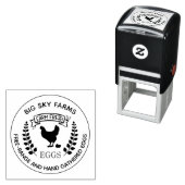 Tampon Auto-encreur Oeufs De Poulet Agritourisme OEufs Frais Étiquette (En situation)