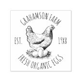 Tampon Auto-encreur Oeufs frais | Ferme Hen (Design)