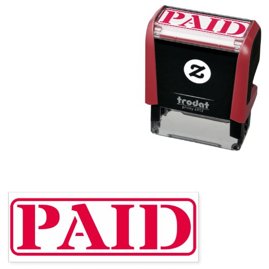 Tampon Auto-encreur Office PAYÉ Simple Cadre (En situation)