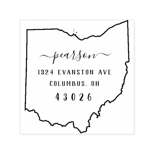 Tampon Auto-encreur Ohio Adresse de retour Timbre auto-allumage (Design)
