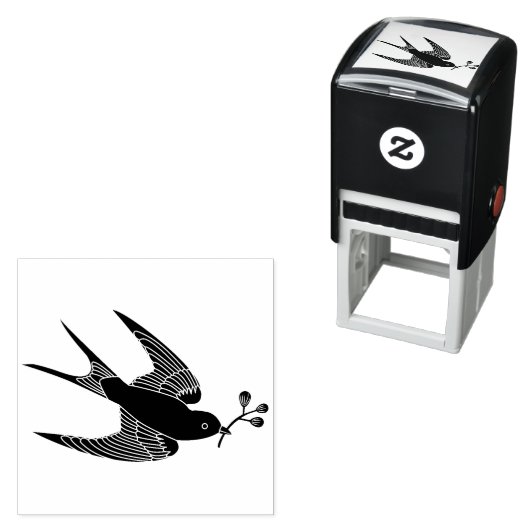 Tampon Auto-encreur Oiseau avec Timbre Sprig (En situation)