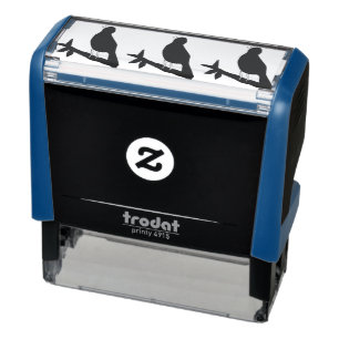 Tampon Auto-encreur oiseau bleu chant nature animal