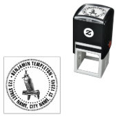 Tampon Auto-encreur Oiseau de faucon à capuchon Nom de la proie Adress (En situation)