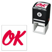 Tampon Auto-encreur OK Cachet auto-encollage en caoutchouc rétro (En situation)