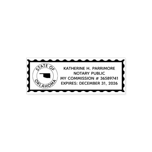 Tampon Auto-encreur Oklahoma Notaire Public Self-Incrire Timbre en cao (Design)