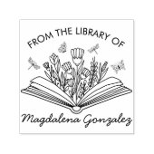 Tampon Auto-encreur Open Book Flowers Dragonflies from the Library of (Design)