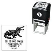 Tampon Auto-encreur Open Mouth Crocodile Nom Adresse de retour (En situation)