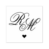 Tampon Auto-encreur Ornate Coeur Monogramme (Design)
