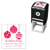 Tampon Auto-encreur Ornements de Noël Adresse de retour (En situation)