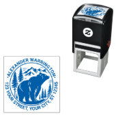 Tampon Auto-encreur Ours et arbres Silhouette #2 Nom Adresse de retour (En situation)