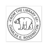 Tampon Auto-encreur Ours rustique #6B Nom du livre de bibliothèque ron (Design)