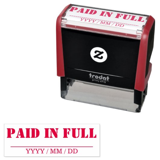 Tampon Auto-encreur PAID Business Text Custom Self-inking Stamp (En situation)