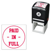 Tampon Auto-encreur "PAIÉ EN PLEIN" dans un plan circulaire (En situation)