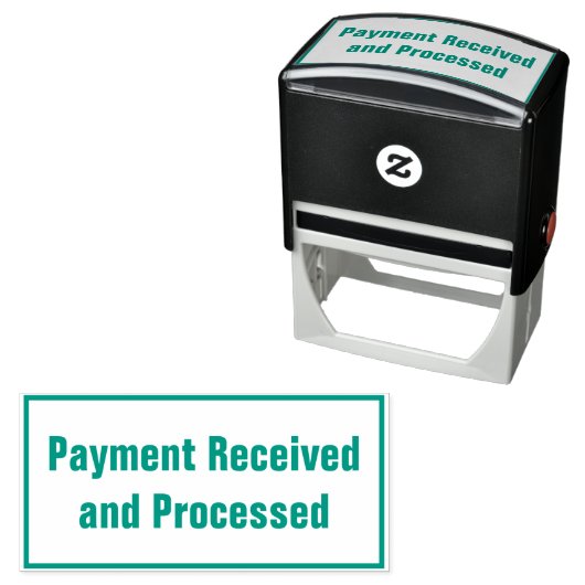 Tampon Auto-encreur "Paiement reçu et traité" minimal (En situation)