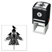 Tampon Auto-encreur Paille d'Halloween Scarecrow et Ravens (En situation)