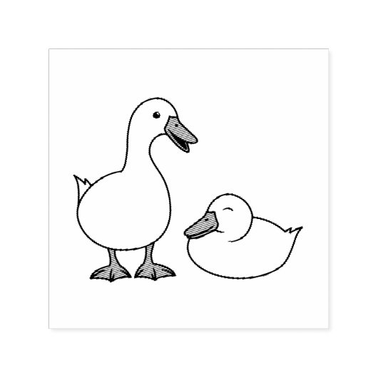 Tampon Auto-encreur Paire de canards blancs 2 (Design)