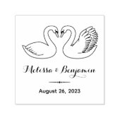 Tampon Auto-encreur Paire de cygnes Enregistrer la date Anniversaire M (Design)
