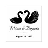 Tampon Auto-encreur Paire de cygnes noirs Enregistrer la date Mariage (Design)