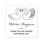Tampon Auto-encreur Paire de Swans Mariage Anniversaire Merci (Design)