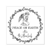 Tampon Auto-encreur PAIX SUR TERRE Angle dans la prière Noël chrétien (Design)