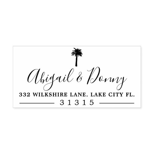 Tampon Auto-encreur Palm Dusty | Plage Mariage à thème Stam autoportan (Design)