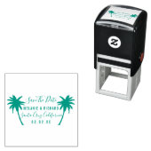 Tampon Auto-encreur Palmiers tropicaux | Moderne Enregistrer le Mariag (En situation)