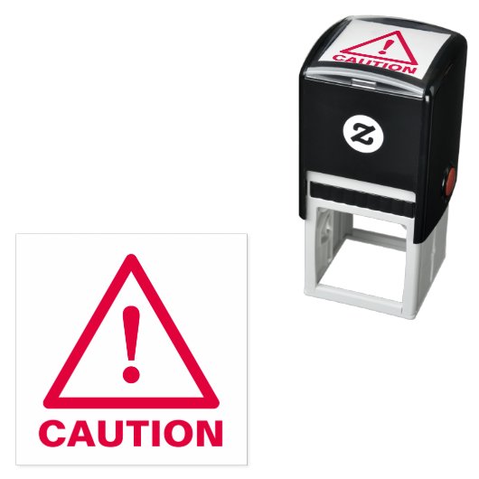 Tampon Auto-encreur Panneau rouge avertissement triangle icône d'avert (En situation)