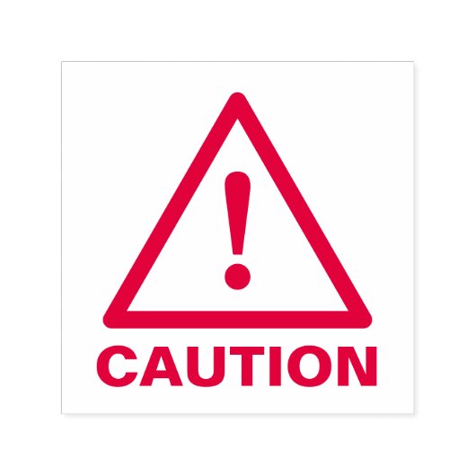 Tampon Auto-encreur Panneau rouge avertissement triangle icône d'avert (Design)