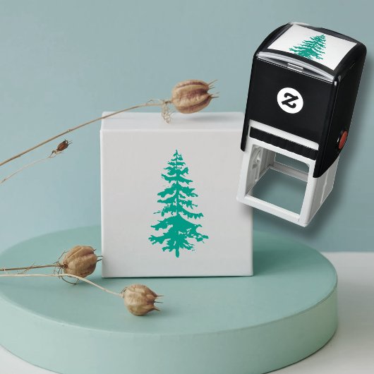 Tampon Auto-encreur Papier à papier Mariage rustique Pine Tree