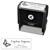 Tampon Auto-encreur Papillon Avec Nom Et Adresse (En situation)