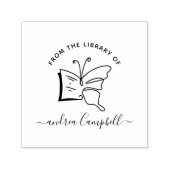 Tampon Auto-encreur Papillon élégant moderne livre de bibliothèque de (Design)