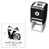 Tampon Auto-encreur Papillon - librairie ex personnalisée (En situation)