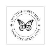 Tampon Auto-encreur Papillon Monarque, Stam Autocollant Adresse Person (Design)