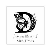 Tampon Auto-encreur Papillon Monogramme Lettre D De la Bibliothèque De (Design)