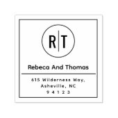 Tampon Auto-encreur Paraphes monogrammes adresse de retour minimale mo (Design)