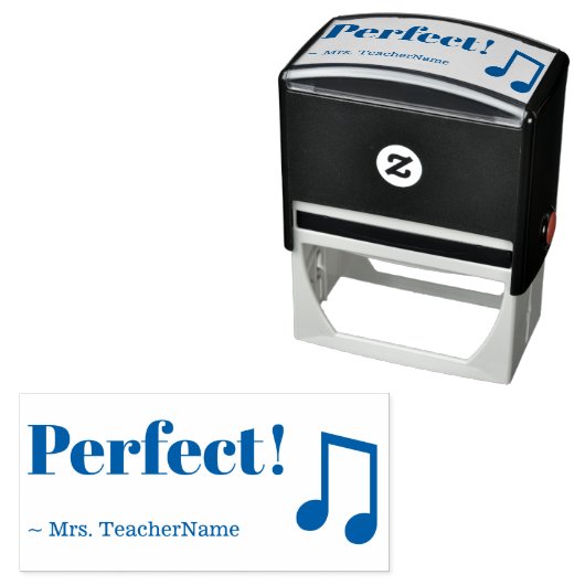 Tampon Auto-encreur "Parfait !" + Nom de l'instructeur Timbre en caout (En situation)