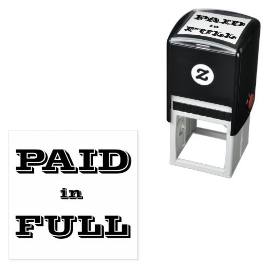 Tampon Auto-encreur Payé dans le timbre auto-alimenté complet (En situation)