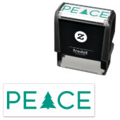 Tampon Auto-encreur Peace Holiday Tree Typographie moderne (En situation)