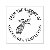 Tampon Auto-encreur Peacock Silhouette #3 "From the Library of" Nom (Design)